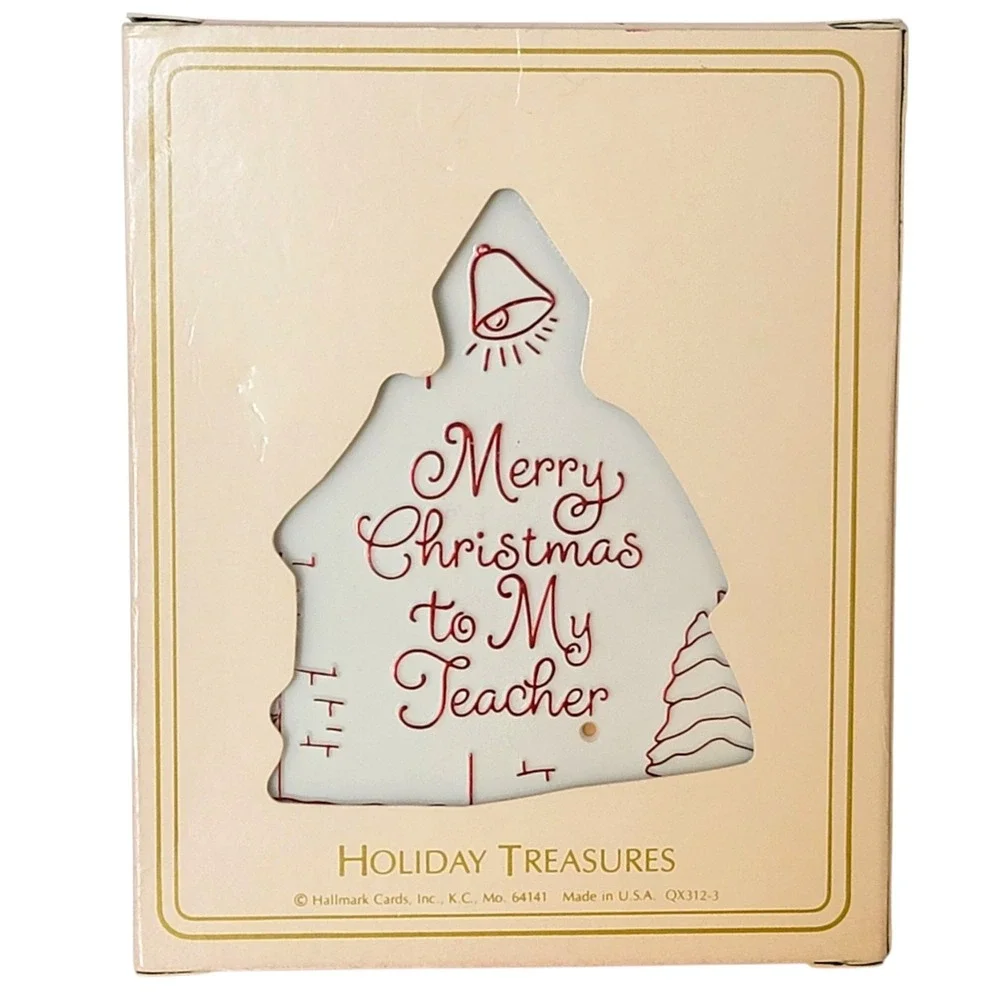 VTG 80s Hallmark Teacher Photo Christmas Ornament Holiday Treasures 1982‎ Gift